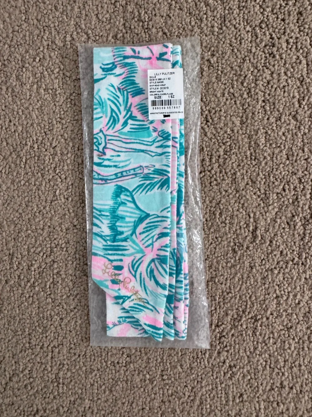 NWT Lilly Pulitzer Head Wrap Bright Agate Colorful Camelflage